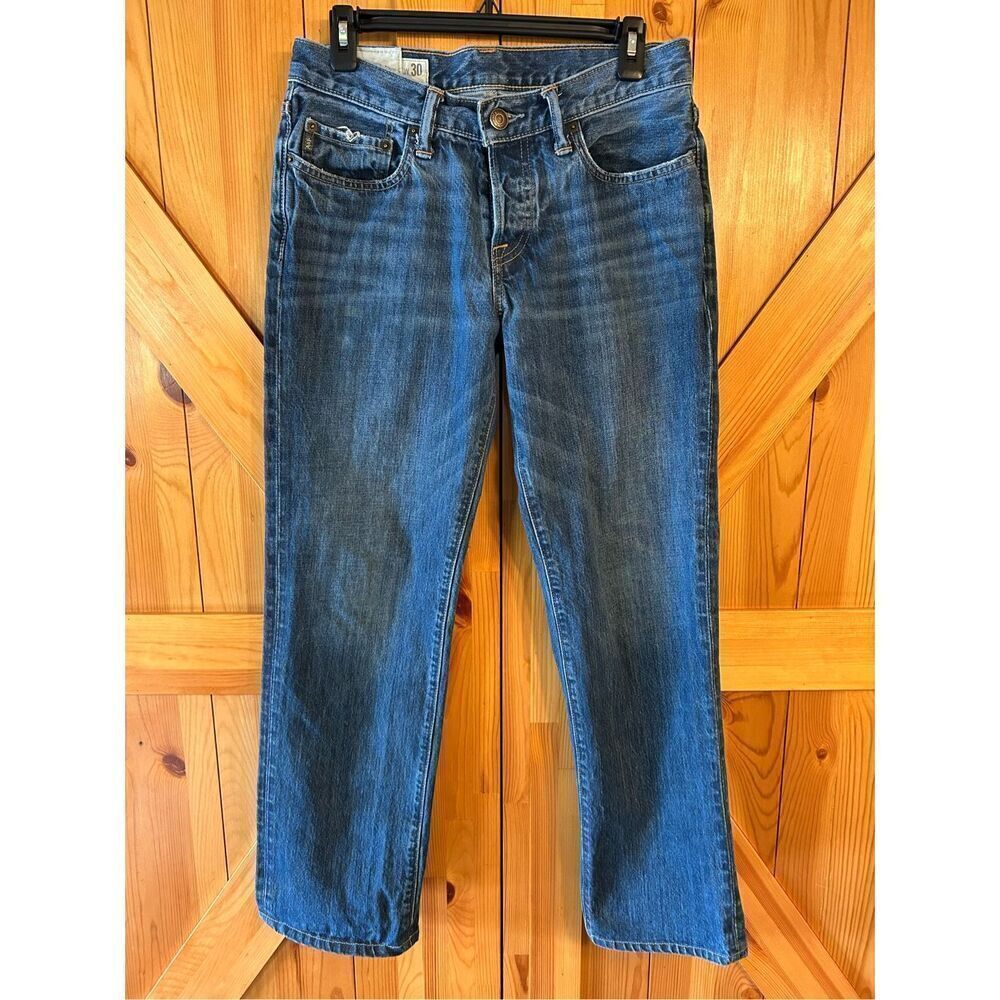 Abercrombie & Fitch Jeans 30X32 Mens Straight Cut Denim Distressed button fly (0